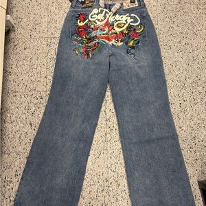 Ed Hardy Denim with Colorful Embroidery